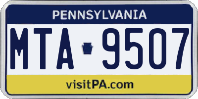 PA license plate MTA9507