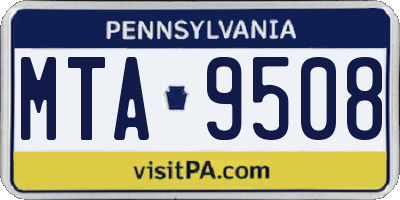 PA license plate MTA9508