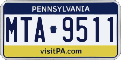 PA license plate MTA9511