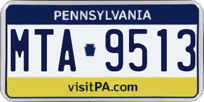 PA license plate MTA9513