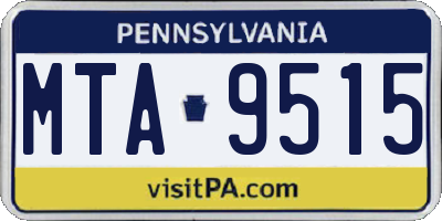 PA license plate MTA9515