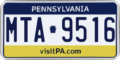 PA license plate MTA9516