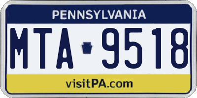 PA license plate MTA9518