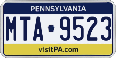 PA license plate MTA9523