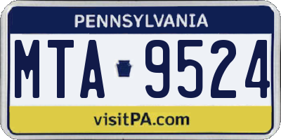 PA license plate MTA9524