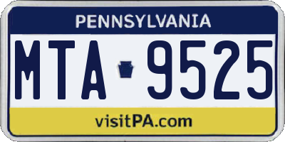 PA license plate MTA9525