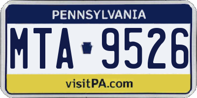 PA license plate MTA9526