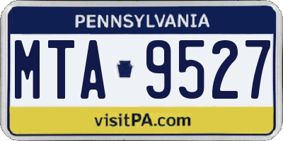 PA license plate MTA9527