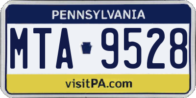 PA license plate MTA9528