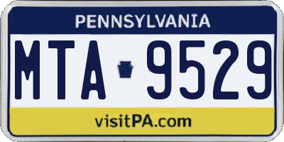 PA license plate MTA9529