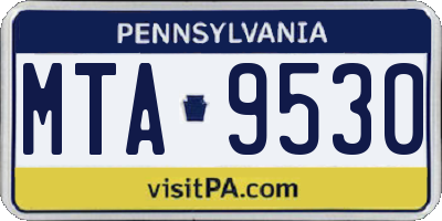 PA license plate MTA9530