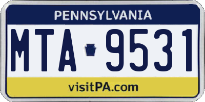 PA license plate MTA9531