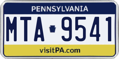 PA license plate MTA9541