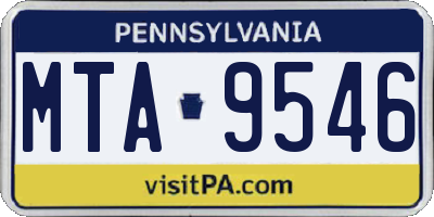PA license plate MTA9546