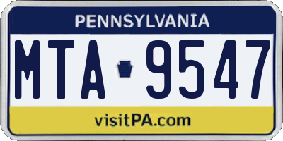 PA license plate MTA9547
