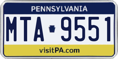PA license plate MTA9551