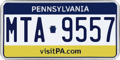 PA license plate MTA9557