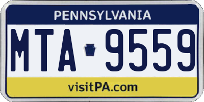 PA license plate MTA9559