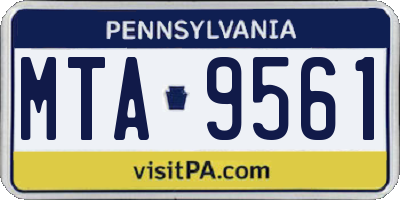 PA license plate MTA9561