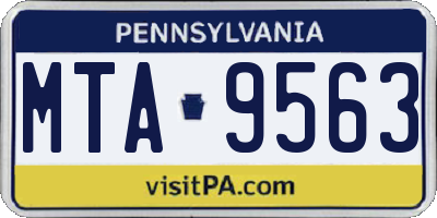 PA license plate MTA9563