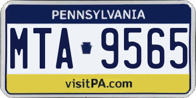 PA license plate MTA9565