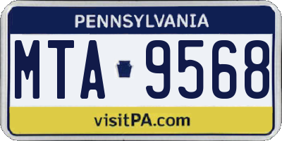 PA license plate MTA9568