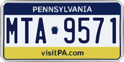 PA license plate MTA9571