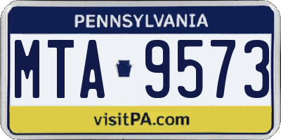 PA license plate MTA9573