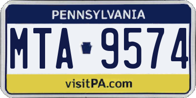PA license plate MTA9574