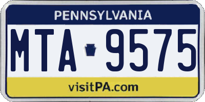 PA license plate MTA9575