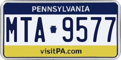 PA license plate MTA9577