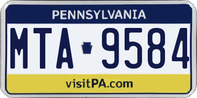 PA license plate MTA9584