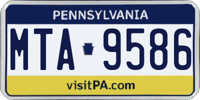 PA license plate MTA9586