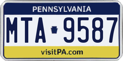 PA license plate MTA9587