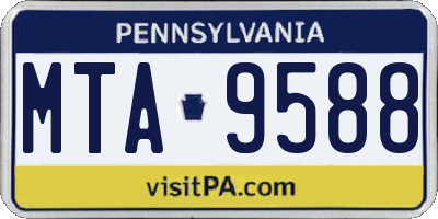 PA license plate MTA9588