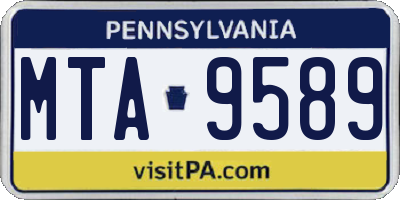 PA license plate MTA9589