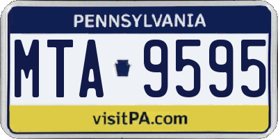 PA license plate MTA9595