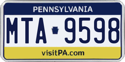 PA license plate MTA9598