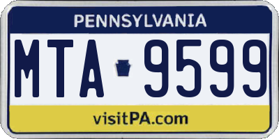 PA license plate MTA9599