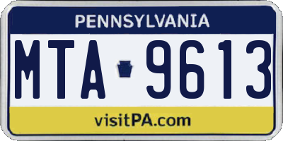 PA license plate MTA9613