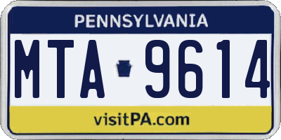 PA license plate MTA9614