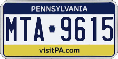 PA license plate MTA9615