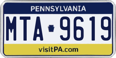 PA license plate MTA9619