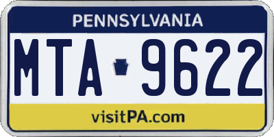 PA license plate MTA9622