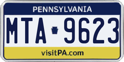 PA license plate MTA9623