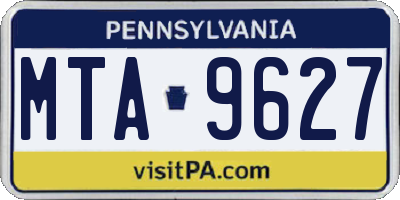 PA license plate MTA9627