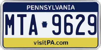 PA license plate MTA9629