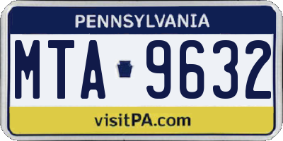 PA license plate MTA9632