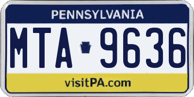 PA license plate MTA9636