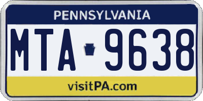 PA license plate MTA9638